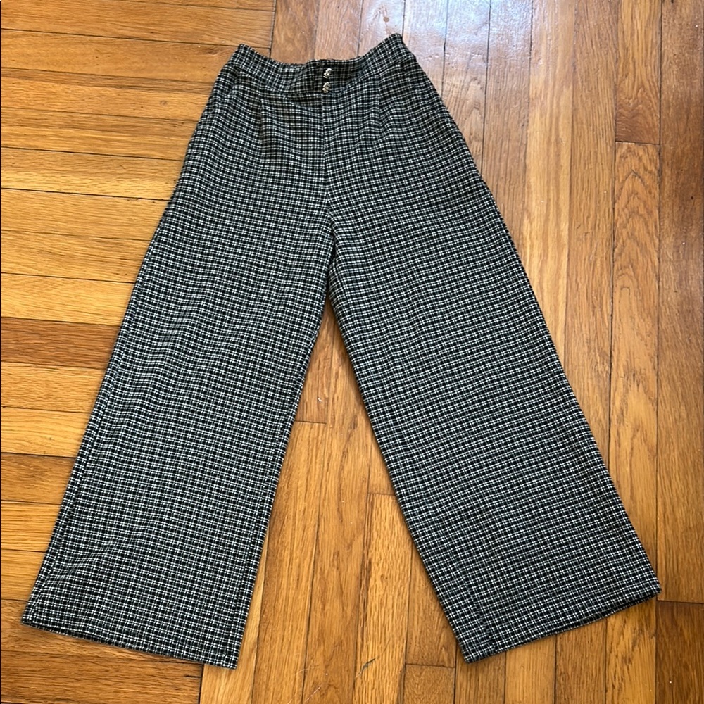 Zara Kids Plaid Wide Legs Pants